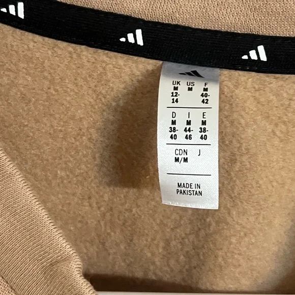 Adidas leopard Tan Sweater with three Stripes Crewneck - Picture 7 of 8